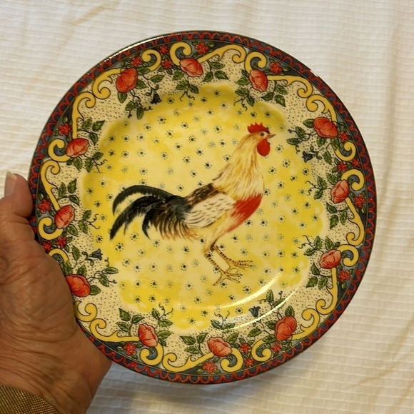 American Atelier Petite Provence Accent Rooster Salad Plates - Picture 3 of 8